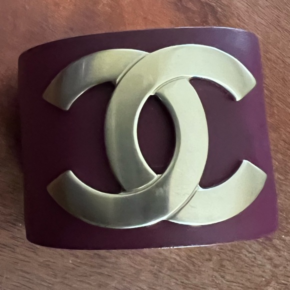 CHANEL CC Exclusive Leather Bracelet - Burgundy - Small - Picture 11 of 11